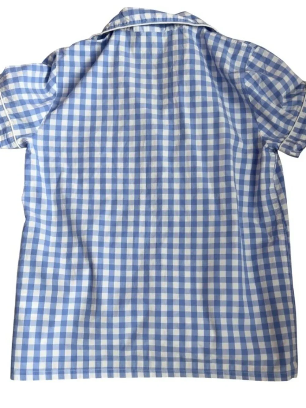 J.Crew Women's Premium Gingham Pajama Set in Cotton-Linen Blend